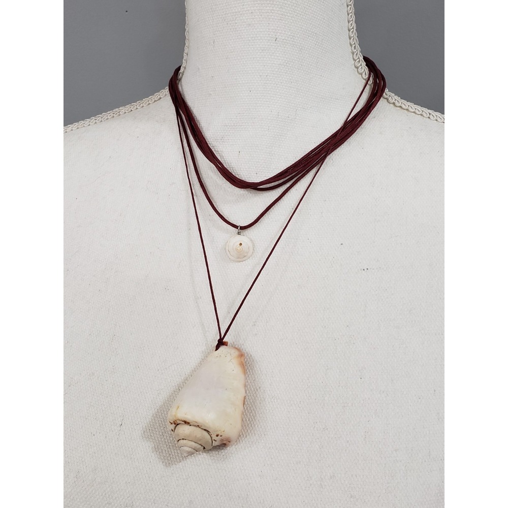 NWT Free People Carolina Layered Shell Necklace Coastal Cowgirl Boho Cord Surfer